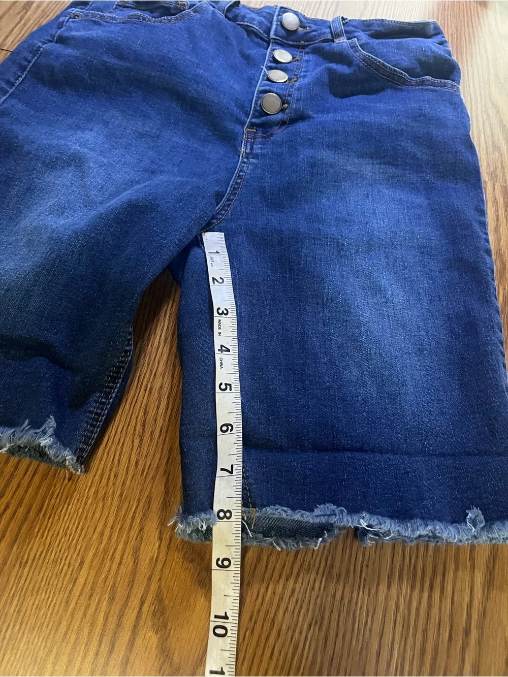 Dollhouse Dark Indigo High-Waist Button Fly Denim Shorts Size 11/12